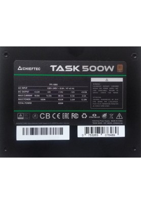 Блок живлення Chieftec TPS-500S, ATX 2.3, APFC, 12cm fan, Bronze, RTL