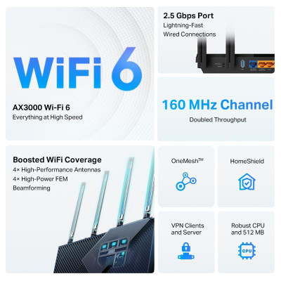 Бездротовий маршрутизатор TP-Link Archer AX55 Pro Бездротовий маршрутизатор TP-Link Archer AX55 Pro