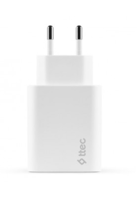 Мережевий зарядний пристрій Ttec SmartCharger Duo PD USB-C/USB-A 32Вт White (2SCS24B)