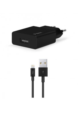 Мережевий зарядний пристрій Ttec SmartCharger USB 2.1А Black (2SCS20LS) + кабель Lightning