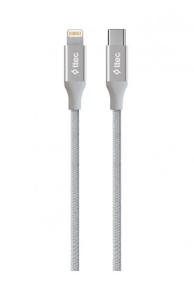 Кабель Ttec AlumiCable USB Type-C - Lightning (M/M), 1.5 м, Silver (2DK41G)