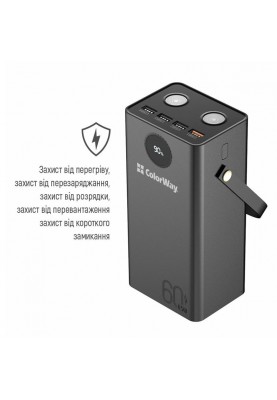 Універсальна мобільна батарея ColorWay Powerful 60000mAh Black (CW-PB600LPA5BK-PDD)