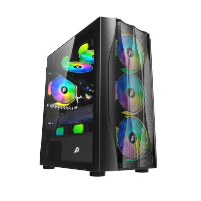 Корпус 1stPlayer X3-M-4F1 Black без БЖ