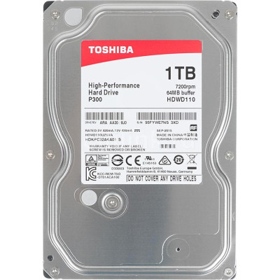 Накопичувач HDD SATA 1.0TB Toshiba P300 7200rpm 64MB (HDWD110UZSVA) Refurbished