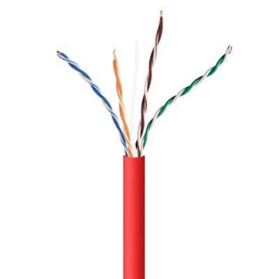 Кабель вита пара Cablexpert (UPC-5004E-SOL-R) CAT5e, алюміній під міддю (CCA з AWG24), неекранований, червоний, 305м