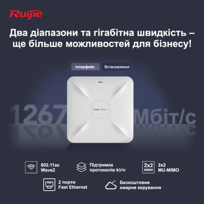 Точка доступу Ruijie Reyee RG-RAP2200(F) Точка доступу Ruijie Reyee RG-RAP2200(F)