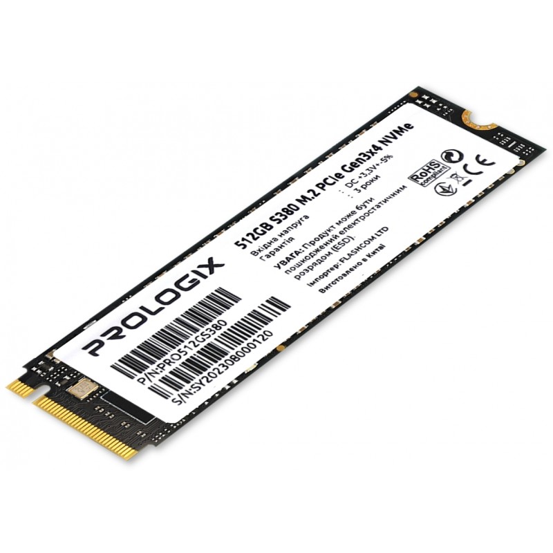 Накопичувач SSD  512GB Prologix S380 M.2 2280 PCIe 3.0 x4 NVMe TLC (PRO512GS380)