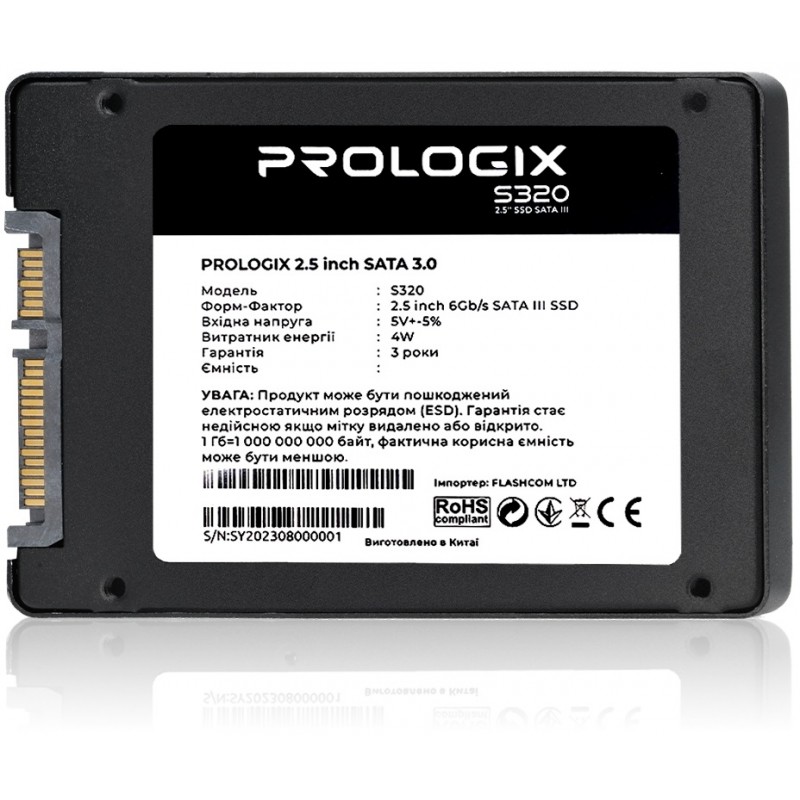 Накопичувач SSD  960GB Prologix S320 2.5" SATAIII TLC (PRO960GS320)