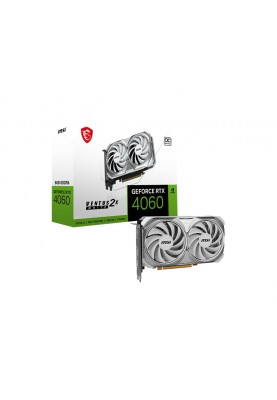 Відеокарта GF RTX 4060 8GB GDDR6 Ventus 2X White OC MSI (GeForce RTX 4060 VENTUS 2X WHITE 8G OC)