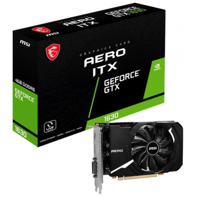 Відеокарта GF GTX 1630 4GB GDDR6 Aero ITX MSI (GeForce GTX 1630 AERO ITX 4G)