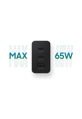 Мережевий зарядний пристрій Samsung Trio 65W Black (EP-T6530NBEGRU)