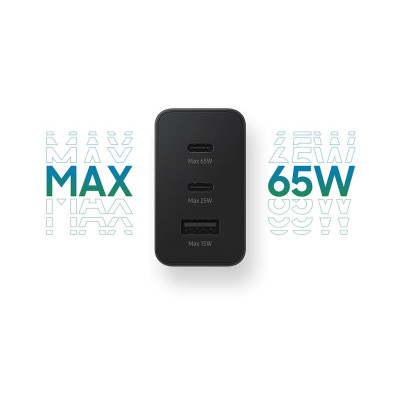 Мережевий зарядний пристрій Samsung Trio 65W Black (EP-T6530NBEGRU)