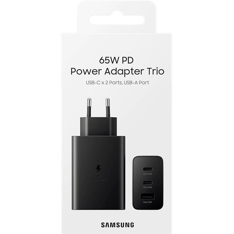 Мережевий зарядний пристрій Samsung Trio 65W Black (EP-T6530NBEGRU)