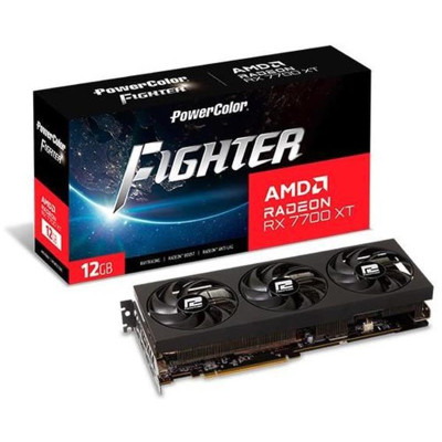 Відеокарта AMD Radeon RX 7700 XT 12GB GDDR6 Fighter PowerColor (RX 7700 XT 12G-F/OC)