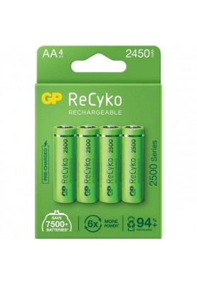 Акумулятори GP Recyko 2500 (GP250AAHC-2EB4) AA/HR06 NI-MH 2450 mAh BL 4 шт