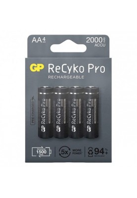 Акумулятори GP Recyko Pro 2000 (GP210AAHCB-2EB4) AA/HR06 NI-MH 2000 mAh BL 4 шт