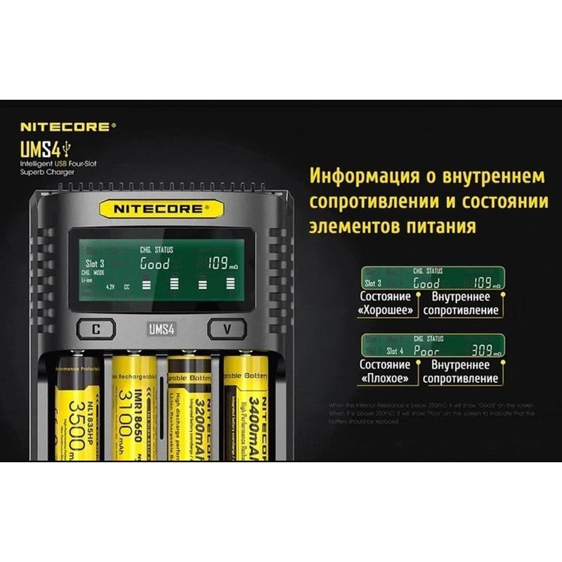 Зарядний пристрій Nitecore UMS4