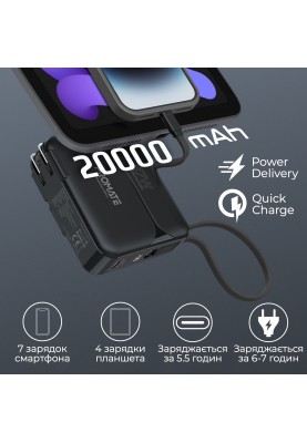 Універсальна мобільна батарея Promate PowerPack-20Pro Black 20000mAh