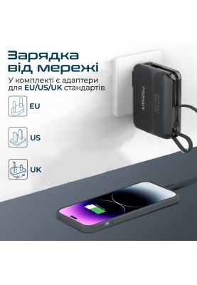 Універсальна мобільна батарея Promate PowerPack-20Pro Black 20000mAh