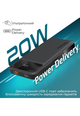 Універсальна мобільна батарея Promate Torq-10 Black 10000mAh