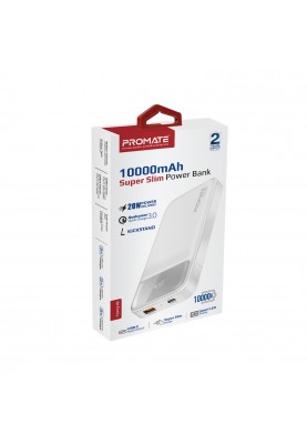 Універсальна мобільна батарея Promate Torq-10 White 10000mAh