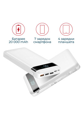 Універсальна мобільна батарея Promate auratank-20.white 20000mAh