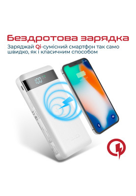 Універсальна мобільна батарея Promate auratank-20.white 20000mAh