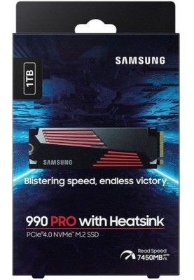 Накопичувач SSD 1ТB Samsung 990 PRO with Heatsink M.2 2280 PCIe 4.0 x4 NVMe V-NAND MLC (MZ-V9P1T0CW)