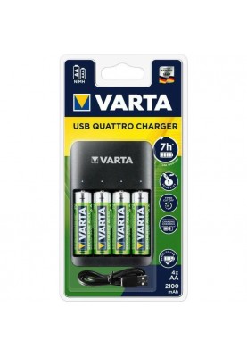 Зарядний пристрiй Varta Value USB Quattro Charger+4xAA 2100mAh (57652)