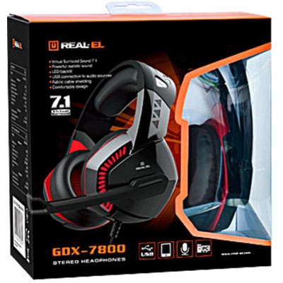 Гарнітура REAL-EL GDX-7800 Black/Red