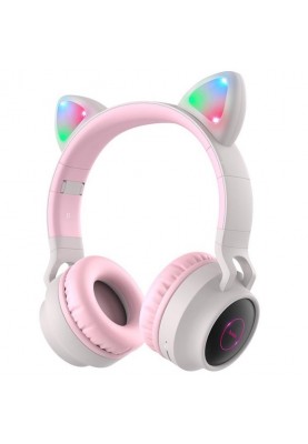 Bluetooth-гарнітура Hoco W27 Cat Ear Grey/Pink (W27GP)