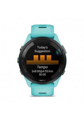 Смарт-годинник Garmin Forerunner 265 Black Bezel with Aqua Case and Aqua/Black Silicone Band (010-02810-52)