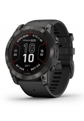 Смарт-годинник Garmin Fenix 7X Pro Sapphire Solar Carbon Gray DLC Titanium with Black Band (010-02778-54)