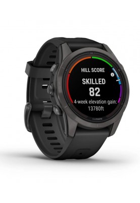 Смарт-годинник Garmin Fenix 7S Pro Sapphire Solar Carbon Gray Titanium with Black Silicone (010-02776-54)