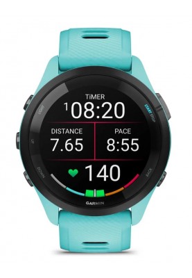 Смарт-годинник Garmin Forerunner 265 Black Bezel with Aqua Case and Aqua/Black Silicone Band (010-02810-52)