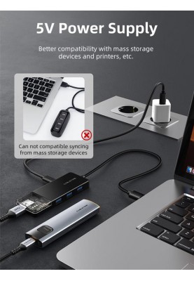 Концентратор Cabletime USB Type C-4 Port USB 3.0, 0.15 cm (CB02B)
