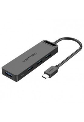 Концентратор Vention 4-Port з micro USB живленням 0.15M Black (TGKBB)