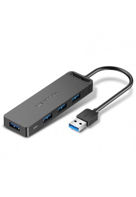 Концентратор Vention 4-Port з micro USB живленням 0.15M Black (CHLBB)