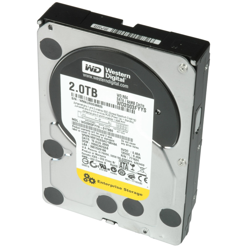 Накопичувач HDD 3.5" SATA 2.0TB WD RE4 7200rpm 64MB (WD2003FYYS)_Refurbished