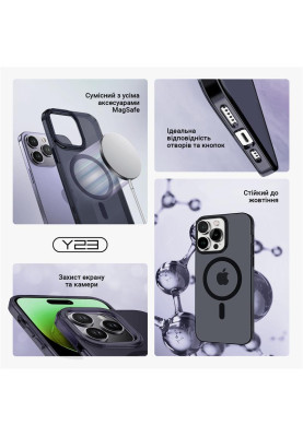 Чохол-накладка Armorstandart Y23 MagSafe для Apple iPhone 15 Pro Transparent Black (ARM68331)