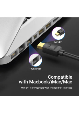 Кабель Vention MiniDisplayPort - HDMI V 1.4 (M/M), 3 м, чорний (HAHBI)