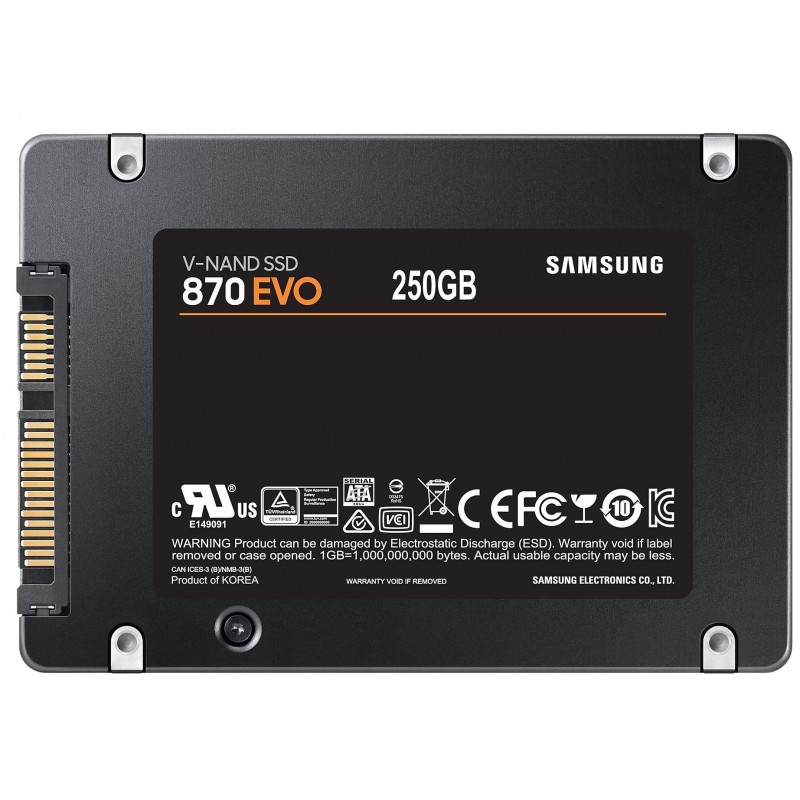 Накопичувач SSD  250GB Samsung 870 EVO 2.5" SATAIII MLC (MZ-77E250BW)