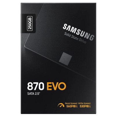 Накопичувач SSD 250GB Samsung 870 EVO 2.5` SATAIII MLC (MZ-77E250BW) Накопичувач SSD 250GB Samsung 870 EVO 2.5` SATAIII MLC (MZ-77E250BW)