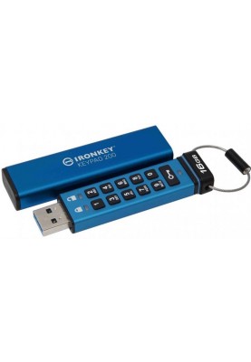 Флеш-накопичувач USB3.2 16GB Kingston IronKey Keypad 200 Type-A Blue (IKKP200/16GB)