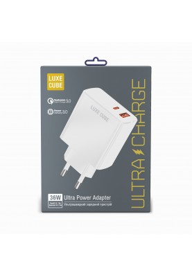 Зарядний пристрій Luxe Cube 2USB 36W QC3.0+PD White (4120201336367)