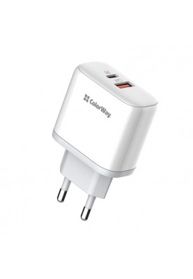 Мережевий зарядний пристрій ColorWay Power Delivery Port PPS USB (Type-C PD + USB QC3.0) (45W) White (CW-CHS042PD-WT)