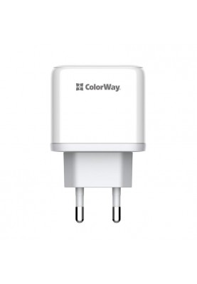 Мережевий зарядний пристрій ColorWay Power Delivery Port PPS USB (Type-C PD + USB QC3.0) (45W) White (CW-CHS042PD-WT)