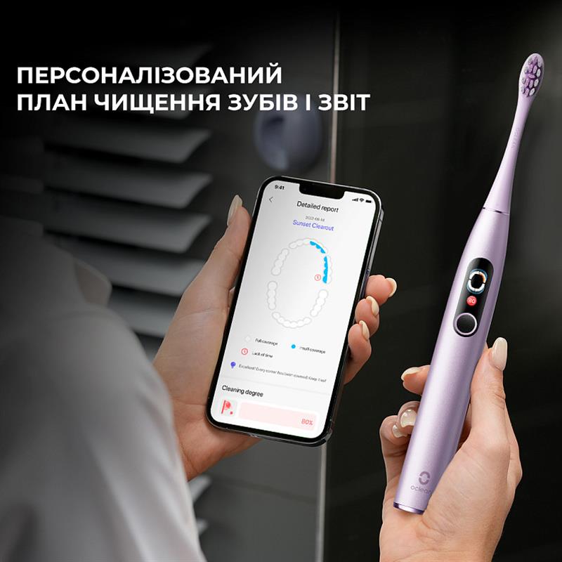 Розумна зубна електрощітка Oclean X Pro Digital Electric Toothbrush Purple (6970810553475)