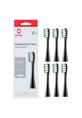 Насадка для зубної електрощітки Oclean P1C5 B06 Professional Clean Brush Head Black (6 шт) (6970810553864)