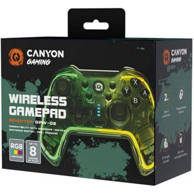Геймпад бездротовий Canyon CND-GPW02 Green/Yellow USB